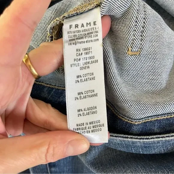 Frame blue Le Hardy wide leg high waisted trouser jeans 32 - Picture 7 of 7